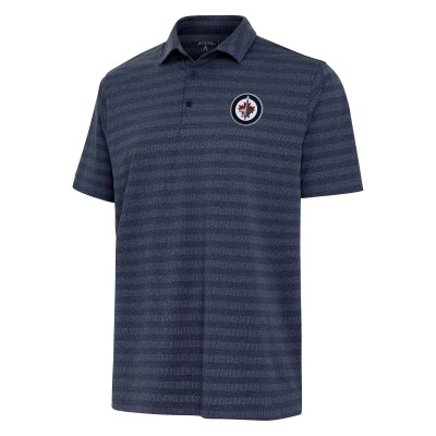 Winnipeg Jets Antigua Urge Polo - Heather Navy