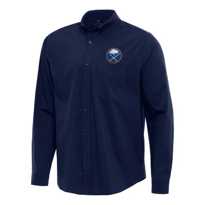 Рубашка Buffalo Sabres Antigua Navy Flight Woven Tri-Blend
