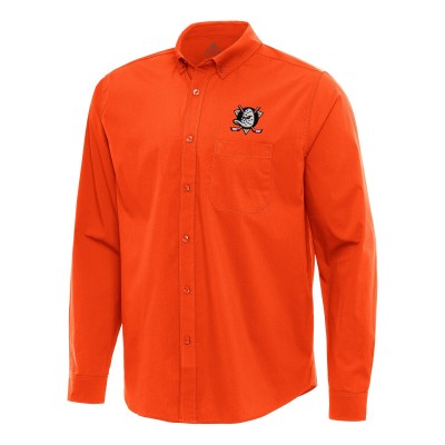Рубашка Anaheim Ducks Antigua Orange Flight Woven Tri-Blend