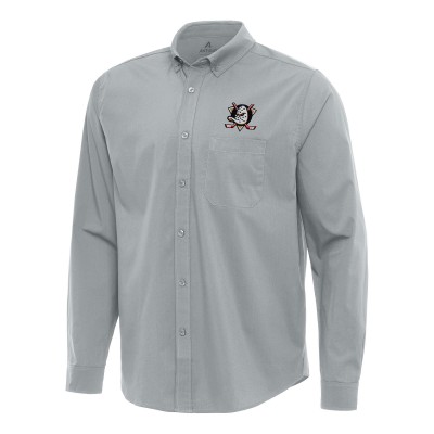 Рубашка Anaheim Ducks Antigua Gray Flight Woven Tri-Blend