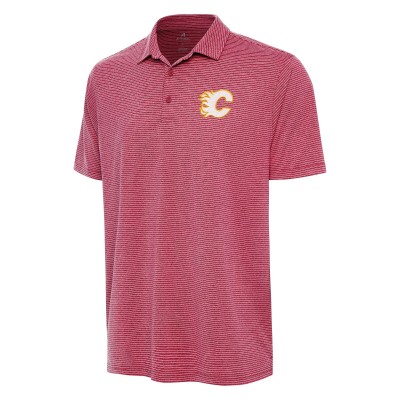 Calgary Flames Antigua Heather Red Scheme Polo