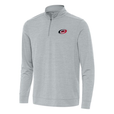 Кофта на короткой молнии Carolina Hurricanes Antigua Heather Gray Bright