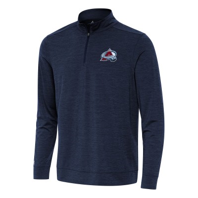 Кофта на короткой молнии Colorado Avalanche Antigua Heather Navy Bright