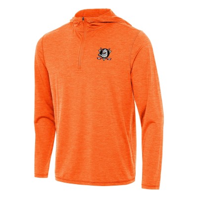 Толстовка на короткой молнии Anaheim Ducks Antigua Heather Orange Tidy
