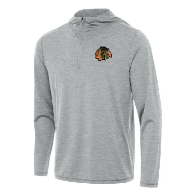 Толстовка на короткой молнии Chicago Blackhawks Antigua Tidy - Heather Gray