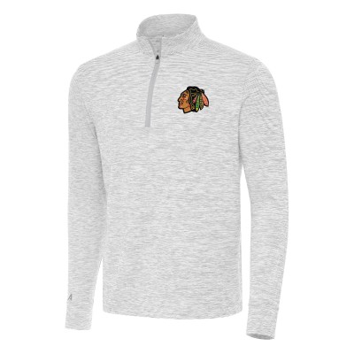 Кофта на короткой молнии Chicago Blackhawks Antigua Cause - Gray