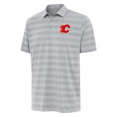 Calgary Flames Antigua Gray Tunnel Polo
