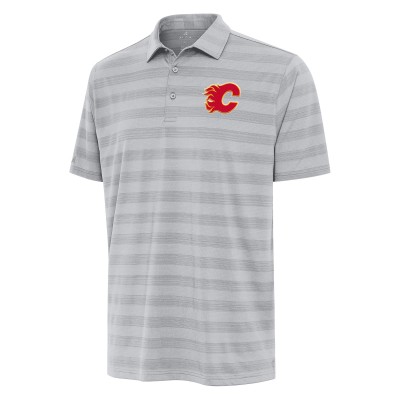 Calgary Flames Antigua Gray Tunnel Polo