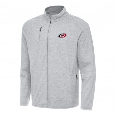 Кофта на молнии Carolina Hurricanes Antigua Heather Gray Hold-Up Tri-Blend