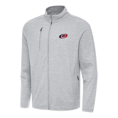 Кофта на молнии Carolina Hurricanes Antigua Heather Gray Hold-Up Tri-Blend