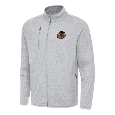 Кофта на молнии Chicago Blackhawks Antigua Hold-Up Tri-Blend - Heather Gray
