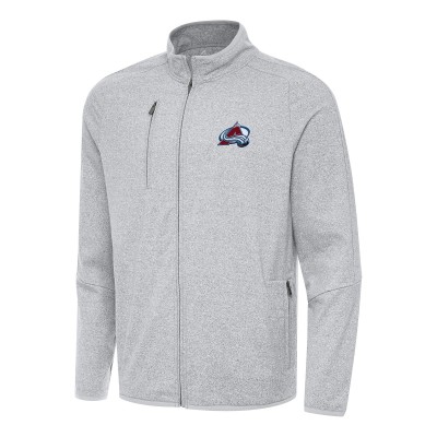 Кофта на молнии Colorado Avalanche Antigua Heather Gray Hold-Up Tri-Blend