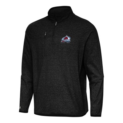 Кофта на короткой молнии Colorado Avalanche Antigua Heather Black Certain Tri-Blend