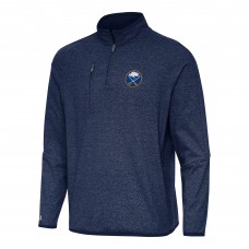 Buffalo Sabres Antigua Heather Navy Certain Quarter-Zip Tri-Blend Sweatshirt