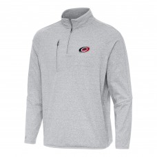 Carolina Hurricanes Antigua Heather Gray Certain Quarter-Zip Tri-Blend Sweatshirt