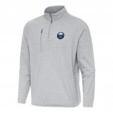 Buffalo Sabres Antigua Heather Gray Certain Quarter-Zip Tri-Blend Sweatshirt