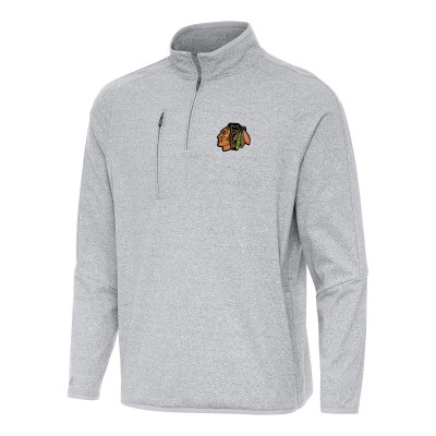 Кофта на короткой молнии Chicago Blackhawks Antigua Certain Tri-Blend - Heather Gray
