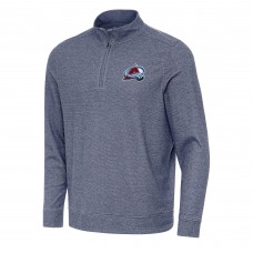 Кофта на короткой молнии Colorado Avalanche Antigua Heather Navy Subtle