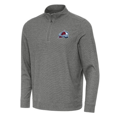 Кофта на короткой молнии Colorado Avalanche Antigua Heather Black Subtle
