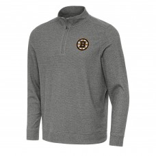 Кофта на короткой молнии Boston Bruins Antigua Heather Black Subtle