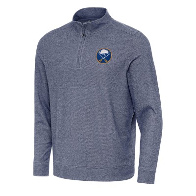 Кофта на короткой молнии Buffalo Sabres Antigua Heather Navy Subtle