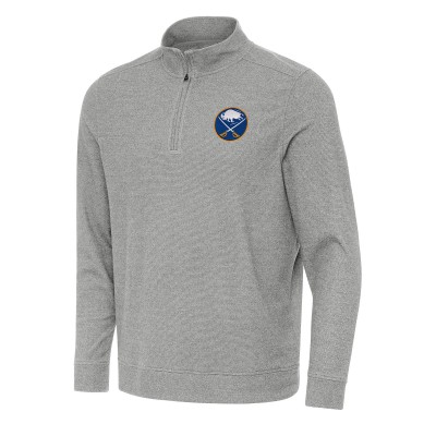 Кофта на короткой молнии Buffalo Sabres Antigua Heather Gray Subtle