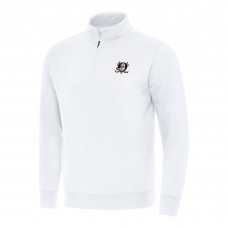 Кофта на короткой молнии Anaheim Ducks Antigua White Victory Mock