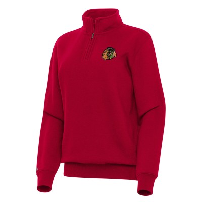 Кофта на короткой молнии Chicago Blackhawks Antigua Womens Victory - Red