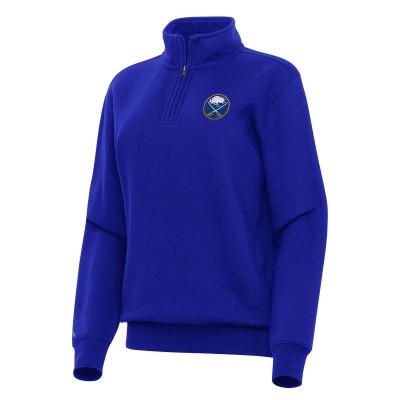 WoBuffalo Sabres Antigua Royal Victory Quarter-Zip Sweatshirt