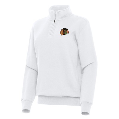 Кофта на короткой молнии WoChicago Blackhawks Antigua White Victory