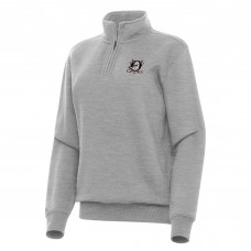 Женская Anaheim Ducks Antigua Heather Gray Victory Quarter-Zip Sweatshirt