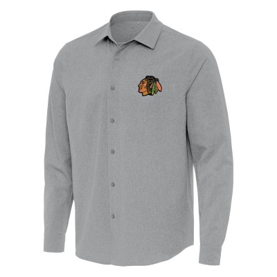 Рубашка Chicago Blackhawks Antigua Exposure Woven - Gray