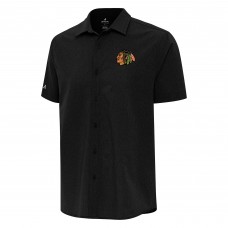 Рубашка с коротким рукавом Chicago Blackhawks Antigua Activate Woven - Black