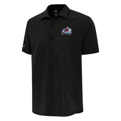 Рубашка с коротким рукавом Colorado Avalanche Antigua Black Activate Woven