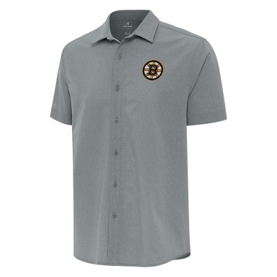 Рубашка с коротким рукавом Boston Bruins Antigua Gray Activate Woven