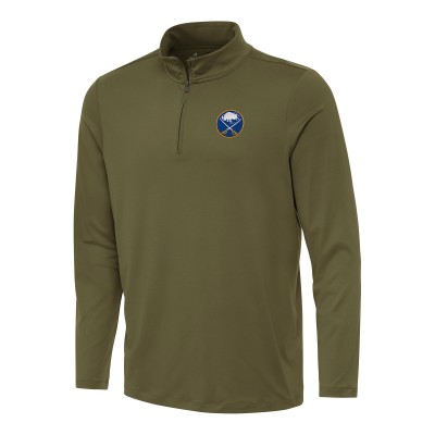 Buffalo Sabres Antigua Olive Reprocess Quarter-Zip Top