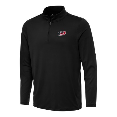 Carolina Hurricanes Antigua Black Reprocess Quarter-Zip Top