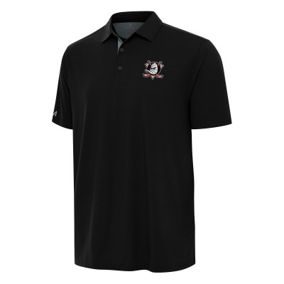 Anaheim Ducks Antigua Black Era Polo