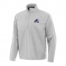 Colorado Avalanche Antigua Heather Gray Brisk Quarter-Zip Windbreaker
