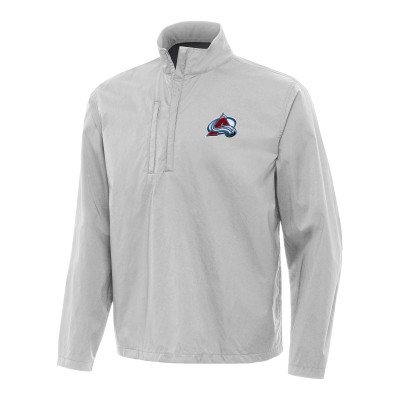 Colorado Avalanche Antigua Heather Gray Brisk Quarter-Zip Windbreaker