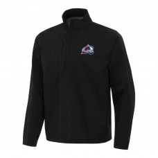 Colorado Avalanche Antigua Black Brisk Quarter-Zip Windbreaker