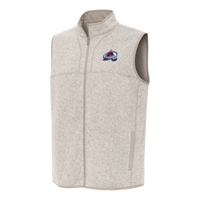 Colorado Avalanche Antigua Oatmeal Fortune Full-Zip Vest