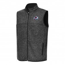 Colorado Avalanche Antigua Heather Black Fortune Full-Zip Vest
