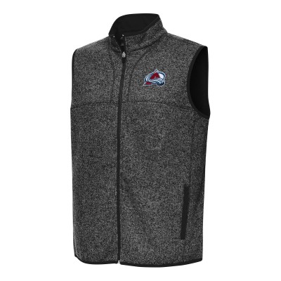 Colorado Avalanche Antigua Heather Black Fortune Full-Zip Vest