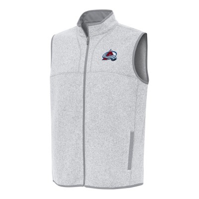 Colorado Avalanche Antigua Heather Gray Fortune Full-Zip Vest