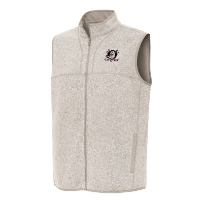 Anaheim Ducks Antigua Oatmeal Fortune Full-Zip Vest
