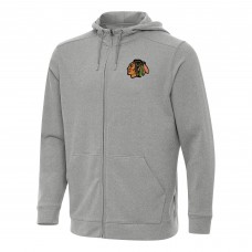 Толстовка на молнии Chicago Blackhawks Antigua Effortless - Heather Gray