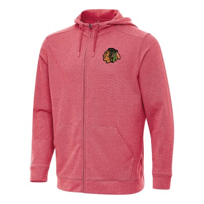 Толстовка на молнии Chicago Blackhawks Antigua Effortless - Heather Red