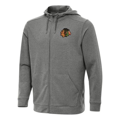 Толстовка на молнии Chicago Blackhawks Antigua Effortless - Heather Black