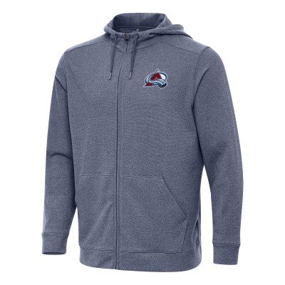 Толстовка на молнии Colorado Avalanche Antigua Heather Navy Effortless Jacket